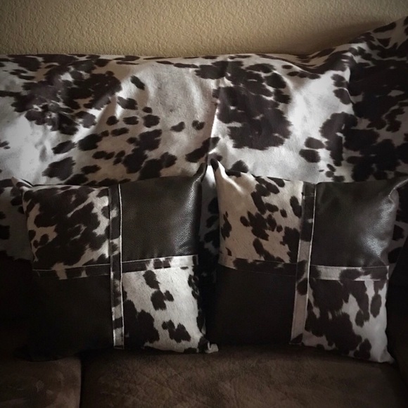 cowhide print pillows